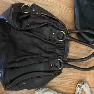 Dark brown leather Banana Republic handbag